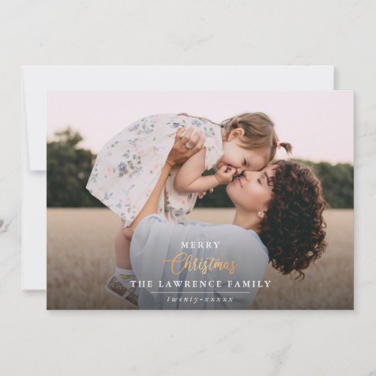 Weihnachten ist Gold | Navy Modern Full Frame Foto (Vorderseite)