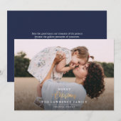 Weihnachten ist Gold | Navy Modern Full Frame Foto (Vorne/Hinten)