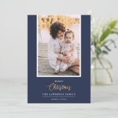 Weihnachten ist Gold | Navy Modernes vertikales Fo (Stehend Vorderseite)