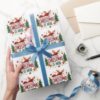 Weihnachten ist hier ein elegantes Pattren-Geschen Geschenkpapier