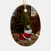 Weihnachten ist hier! Sheltie Keramik Ornament (Hinten)