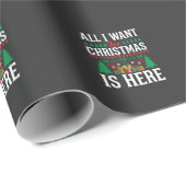 Weihnachten ist hier Weihnachtsbaum Geschenk Geschenkpapier (Rolleneckpunkt)