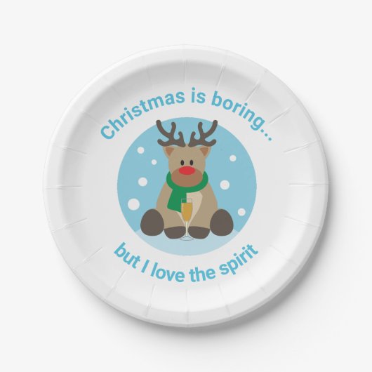 Weihnachten ist langweilig pappteller (Vorderseite)