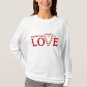 Weihnachten ist Liebe Candy Cane Herz T-Shirt (Vorderseite)