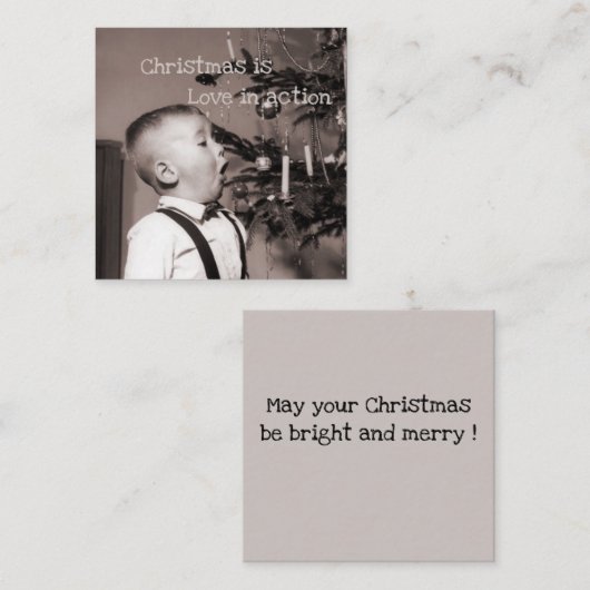 Weihnachten ist Liebe in Aktion Mitteilungskarte (Vorne/Hinten)