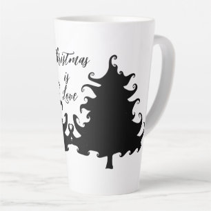 Weihnachten ist Liebe Schwarzer Baum Spruch Milchtasse