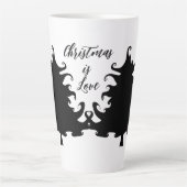 Weihnachten ist Liebe Schwarzer Baum Spruch Milchtasse (Vorderseite)