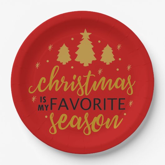 Weihnachten ist mein Lieblingswort Kunst Pappteller (Vorderseite)