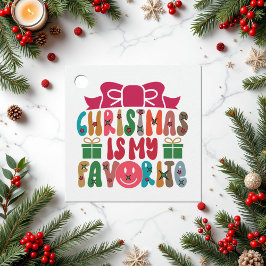 Weihnachten ist mein liebster Retro-Urlaub Geschenkanhänger