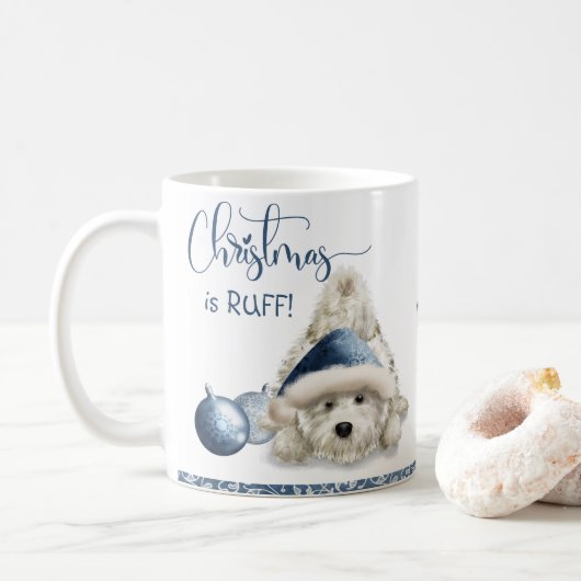 Weihnachten ist Ruff, Hund Lover Christmas Welpe Kaffeetasse (Mit Donut)