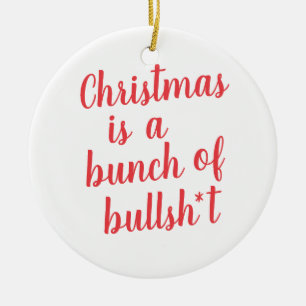 Weihnachten ist Stuss - typografische Karte Keramik Ornament