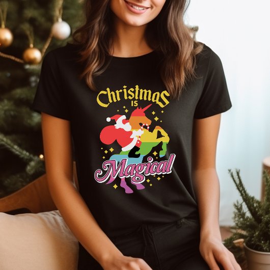 Weihnachten ist Zauberhafter Weihnachtsmann Einhor T-Shirt