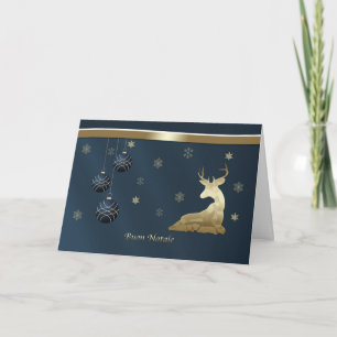 Weihnachten, Italienisch, Goldenes Hirsch, Schneef Feiertagskarte