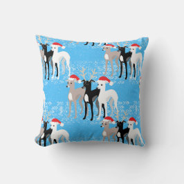 Weihnachten Italienischer Windhund im Schnee Kissen