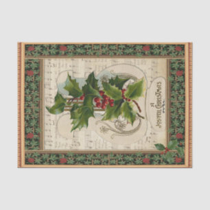 Weihnachten Ivy Red Berries und Noten Seidenpapier