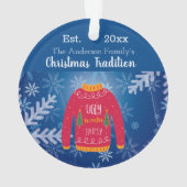 Weihnachten Jahr hässlich Pullover rot Ornament (Rückseite)