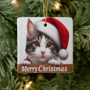 Weihnachten Japanischer Bobtail Cat, Weihnachten W Keramikornament