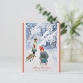 Weihnachten Jenny Nyström Children Schlitten CC092 Postkarte (Stehend Vorderseite)