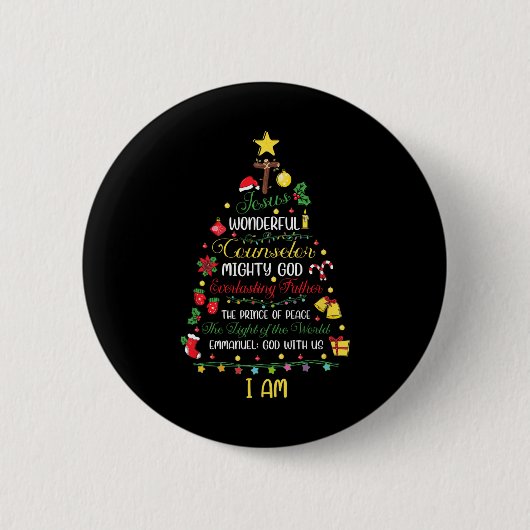 Weihnachten Jesus Bibel Namen Xmas Baum Ch Button (Vorderseite)