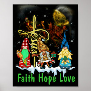 Weihnachten Jesus Faith Hope Liebe Snowman Christl Poster