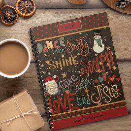 Weihnachten Jesus Frosty Rudolph Santa Quote Notizblock