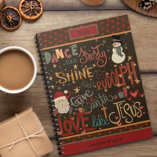 Weihnachten Jesus Frosty Rudolph Santa Quote Notizblock