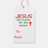 Weihnachten Jesus Grund der Jahreszeit Geschenkanhänger (Rückseite)