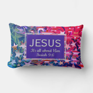 Weihnachten | JESUS | Isaiah 9:6 | ABSTRAKT | LILA Lendenkissen