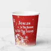 Weihnachten Jesus ist der Grund Papier Party Cup Pappbecher (Rückseite)