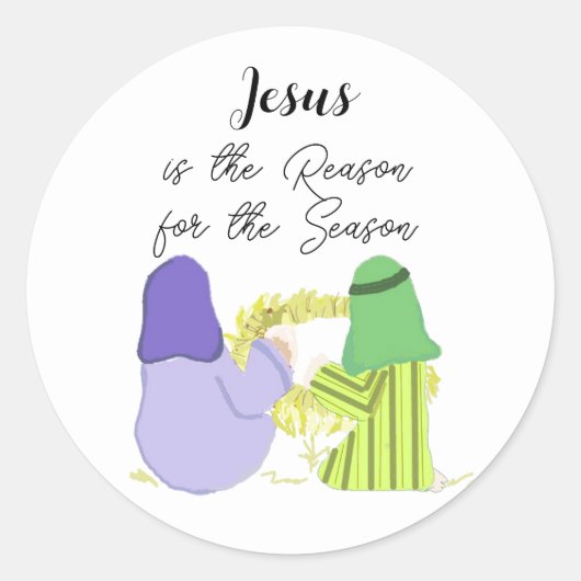 Weihnachten Jesus ist der Grund-Round-Sticker Runder Aufkleber (Vorderseite)