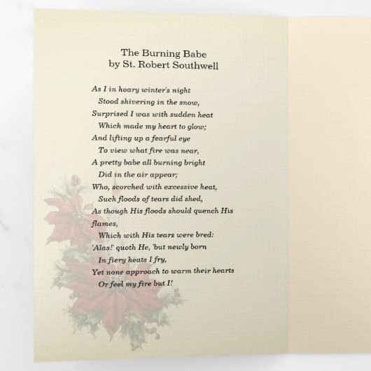 Weihnachten Jesus Jungfrau Mary Gedicht Dreifach Gefaltete Urlaubskarte (Innen Erste Seite)