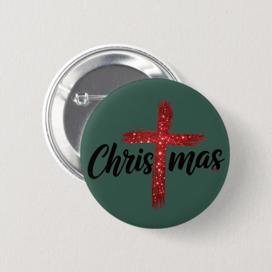 Weihnachten Jesus Kreuz Christlicher Glaube Religi Button (Vorne & Hinten)