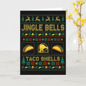 Weihnachten Jingle Bells Taco Muscheln Spaß Ugly X Karte (Gelbe Blume)