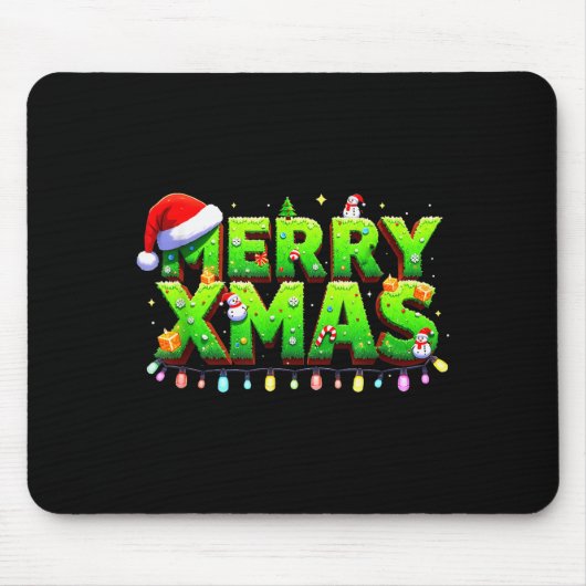 Weihnachten Jolly Creeper Pixel Art Xmas Lustiger  Mousepad (Vorne)