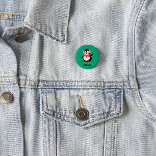 Weihnachten Jolly Pinguin in Scarf mit Ohrmuffen Button