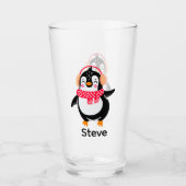 Weihnachten Jolly Pinguin in Scarf mit Ohrmuffen Glas (Vorderseite)
