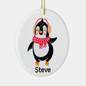 Weihnachten Jolly Pinguin in Scarf mit Ohrmuffen Keramik Ornament (Rechts)