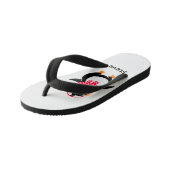 Weihnachten Jolly Pinguin in Scarf mit Ohrmuffen Kinderbadesandalen (Schrägansicht)