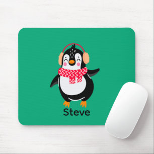 Weihnachten Jolly Pinguin in Scarf mit Ohrmuffen Mousepad