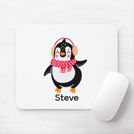 Weihnachten Jolly Pinguin in Scarf mit Ohrmuffen Mousepad (Mit Mouse)