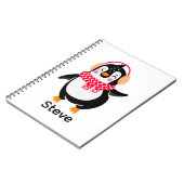 Weihnachten Jolly Pinguin in Scarf mit Ohrmuffen Notizblock (Linke Seite)