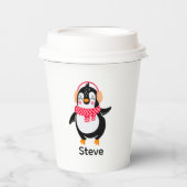 Weihnachten Jolly Pinguin in Scarf mit Ohrmuffen Pappbecher (Vorderseite)