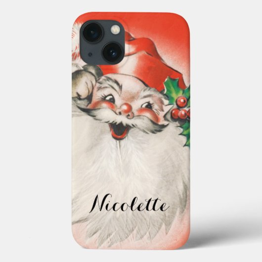 Weihnachten, Jolly Retro 50er Santa Claus Case-Mate iPhone Hülle (Rückseite)