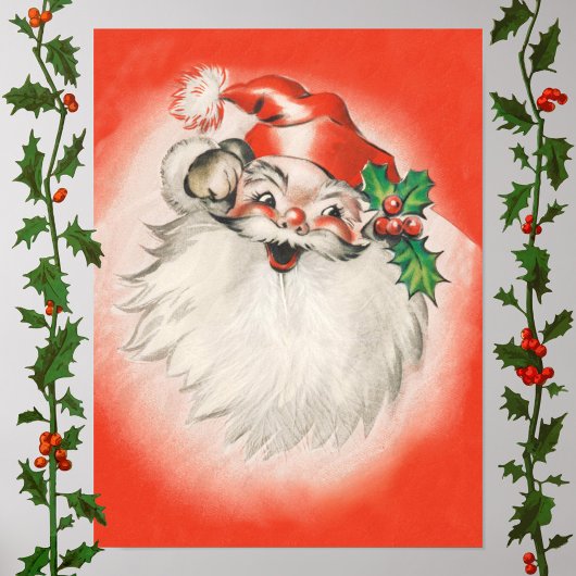 Weihnachten, Jolly Retro 50er Santa Claus Poster