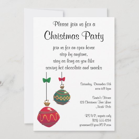 Weihnachten, Jolly Retro 50's Weihnachtsmann Einladung (Rückseite)