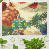 Weihnachten, Jolly Retro 50's Weihnachtsmann Geschirrtuch (Gefaltet)