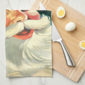 Weihnachten, Jolly Retro 50's Weihnachtsmann Geschirrtuch (Viertel Falte)