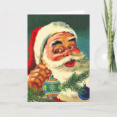Weihnachten, Jolly Retro 50's Weihnachtsmann Karte (Vorderseite)