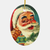 Weihnachten, Jolly Retro 50's Weihnachtsmann Keramik Ornament (Vorne)