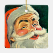 Weihnachten, Jolly Retro 50's Weihnachtsmann Keramikornament (Rückseite)